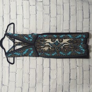 Bailey Blue Brown and Turquoise Dress Women's Size Small